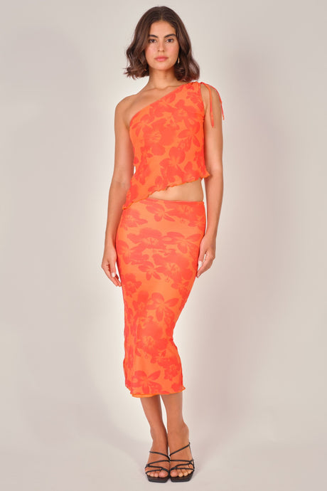 Orange Paradise Tulle Skirt