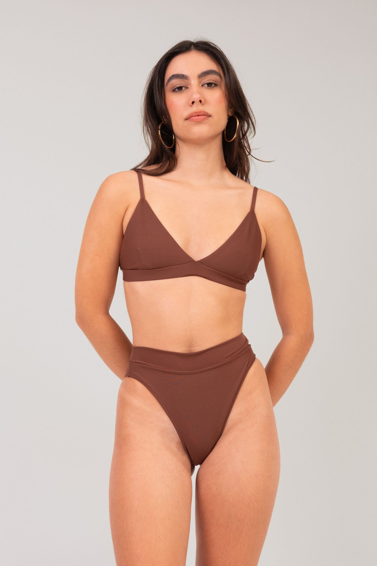 Brown Hotpants Bikini Set