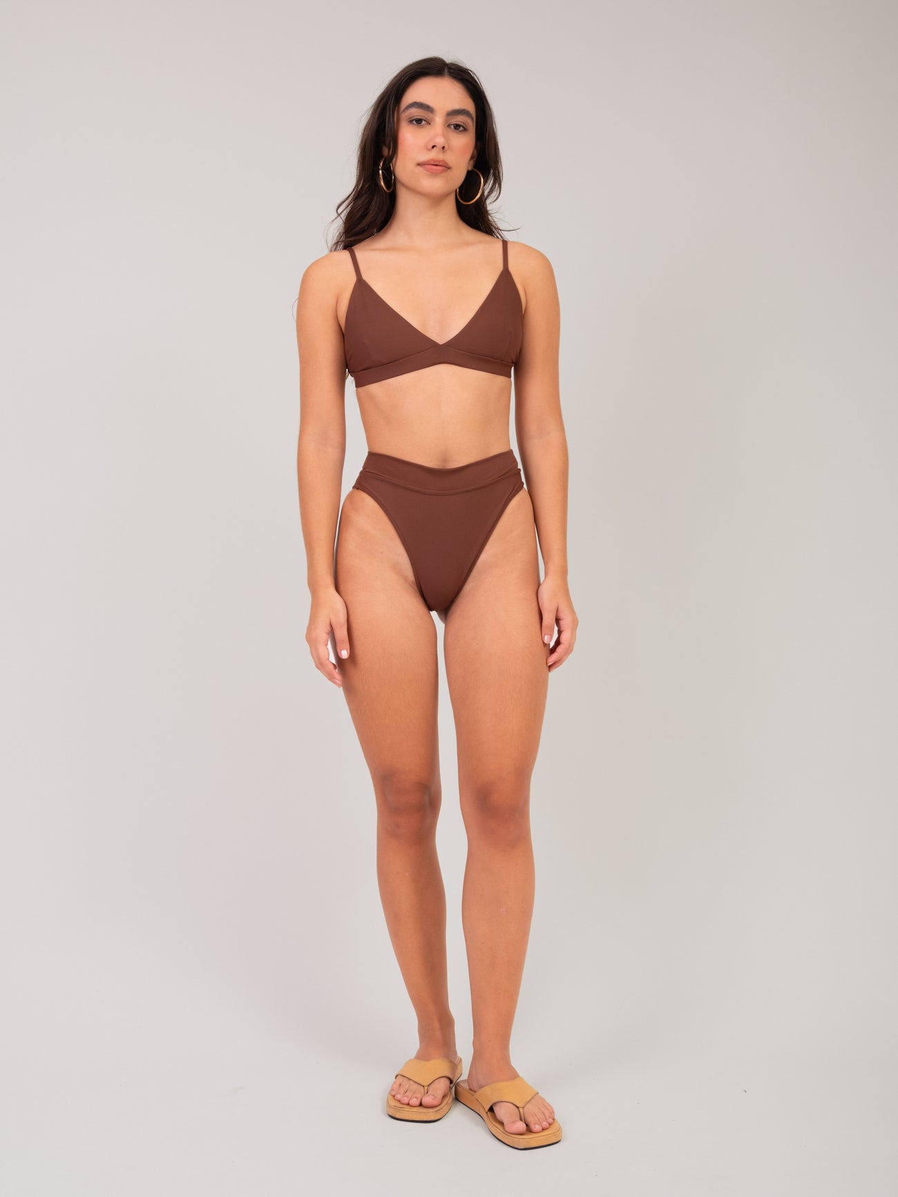 Brown Hotpants Bikini Set