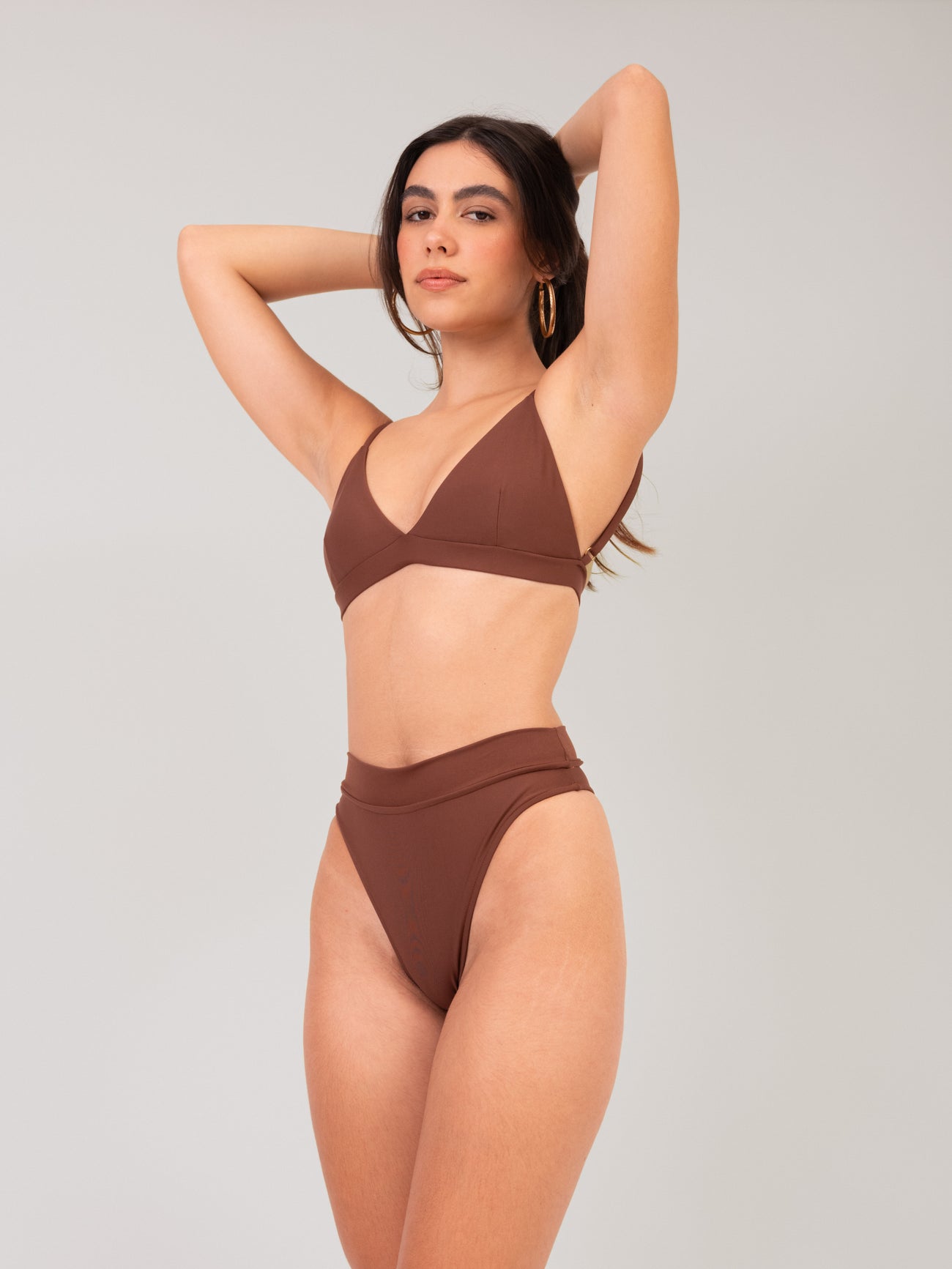 Brown Hotpants Bikini Set