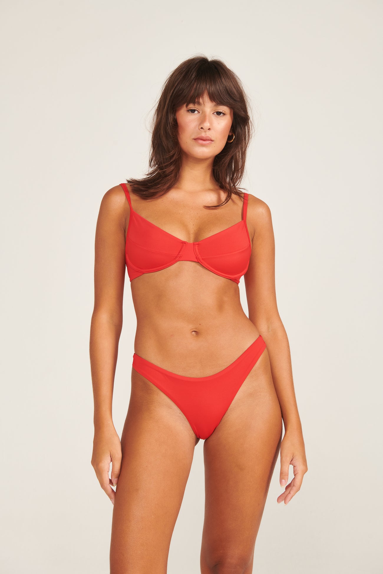 Red Bra Bikini Set