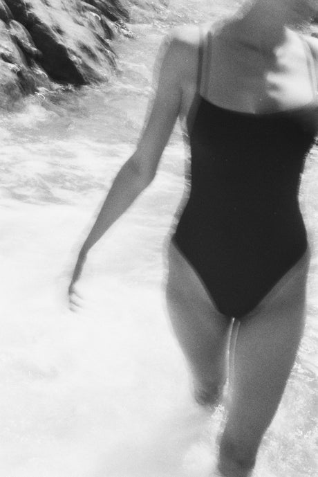 Black Square-neck Swimsuit